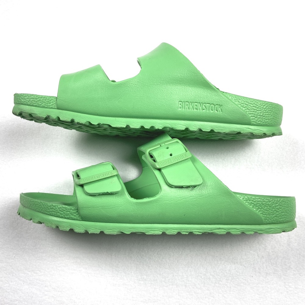 Birkenstock Arizona EVA Sandals Lime Green Waterproof Slides Size 6M & 8W - Picture 6 of 7